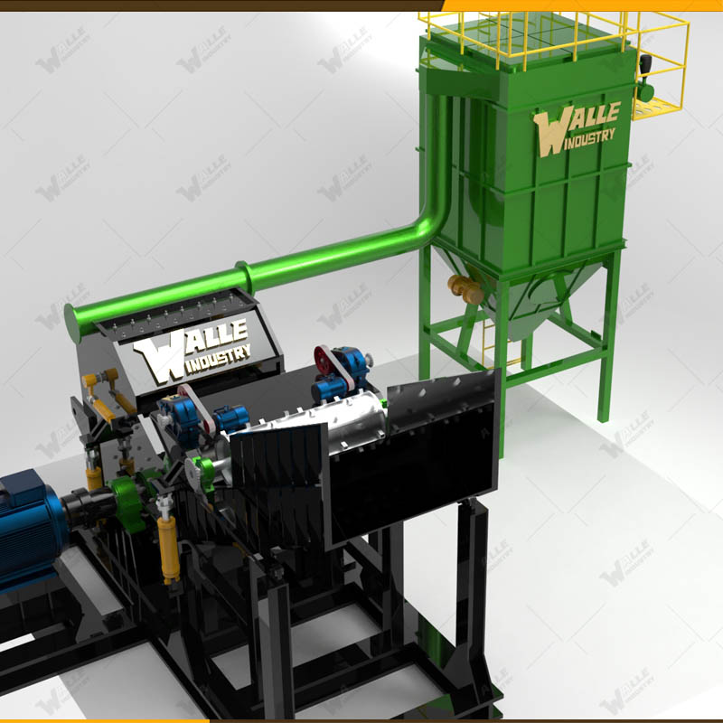 Scrap metal hammer mill shredder line